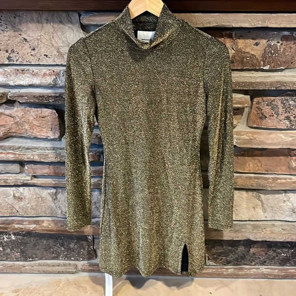 Reformation | Dresses | Reformation Hermia Knit Mini Dress Black And Gold Sparkle Mock Neck | Poshmark Reformation | Dresses | Reformation Hermia Knit Mini Dress Black And Gold Sparkle Mock Neck | Poshmark